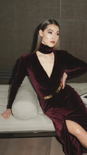 Carica l'immagine nel visualizzatore di Gallery, AGATA ABITO VELLUTO